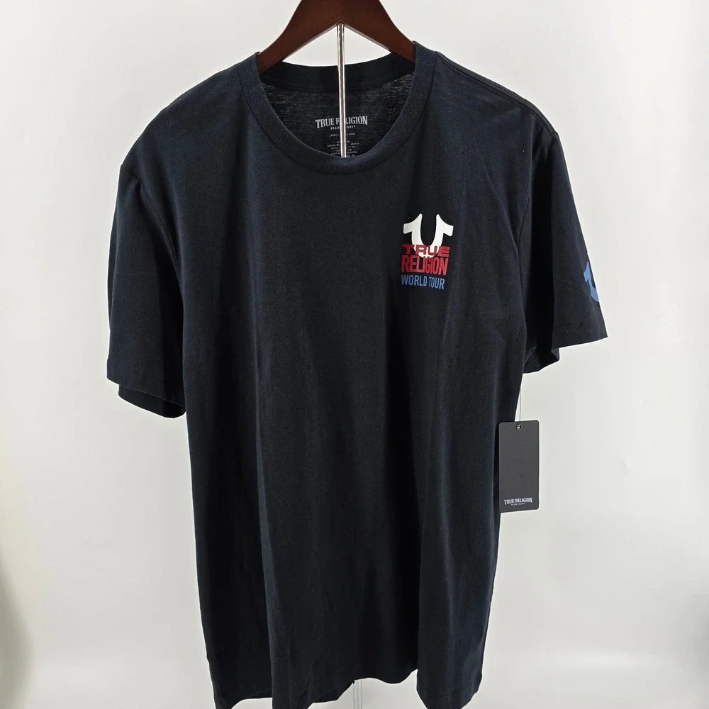 True Religion Graphic T-Shirt Bundle Mens World Tour Buddha Black Large NWT/NWOT